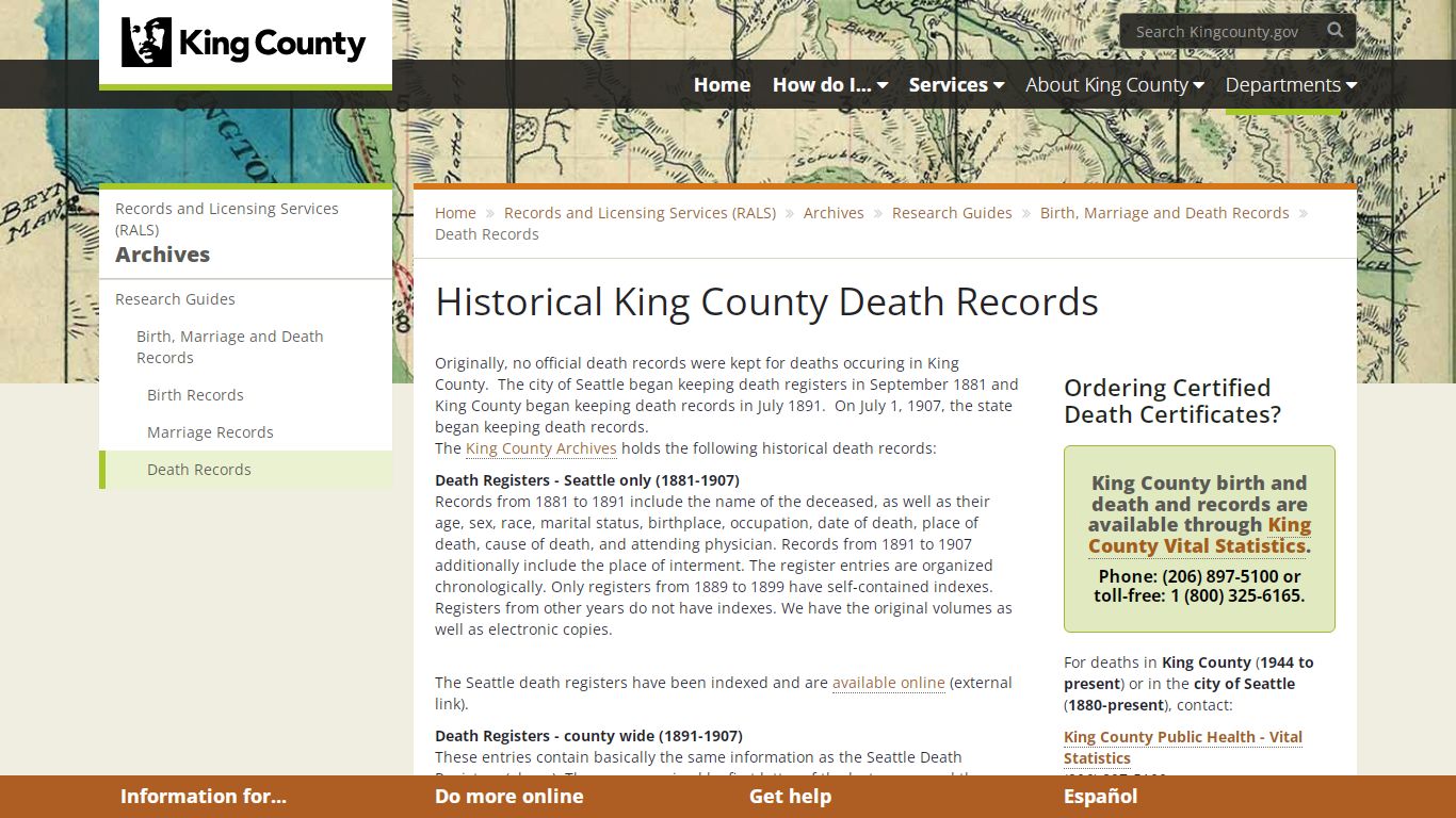 Historical King County Death Records